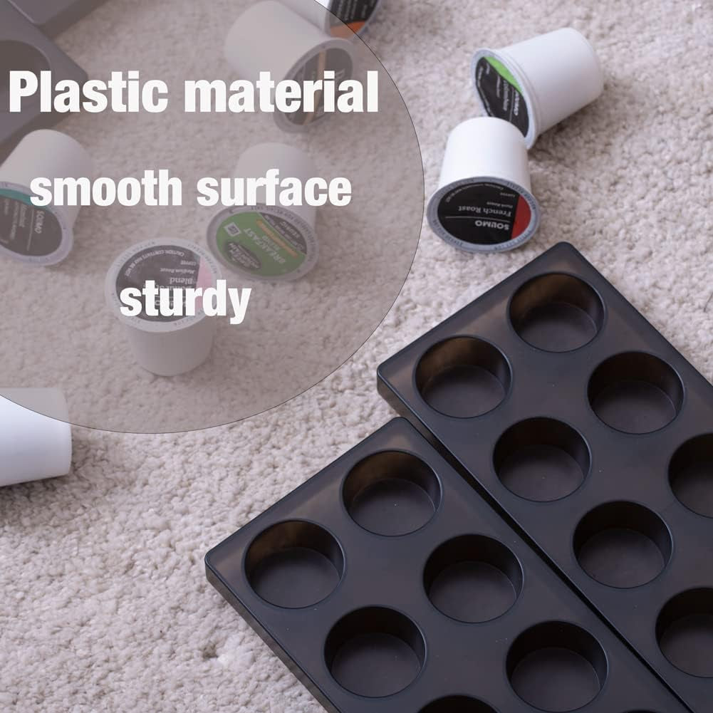 Coffee pod drawer organizer tray holding K-Cup pods with non-slip pads underneath.